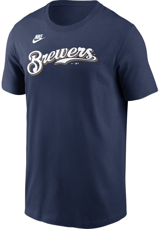 Bob Uecker Milwaukee Brewers NAVY Cooperstown Short Sleeve Player