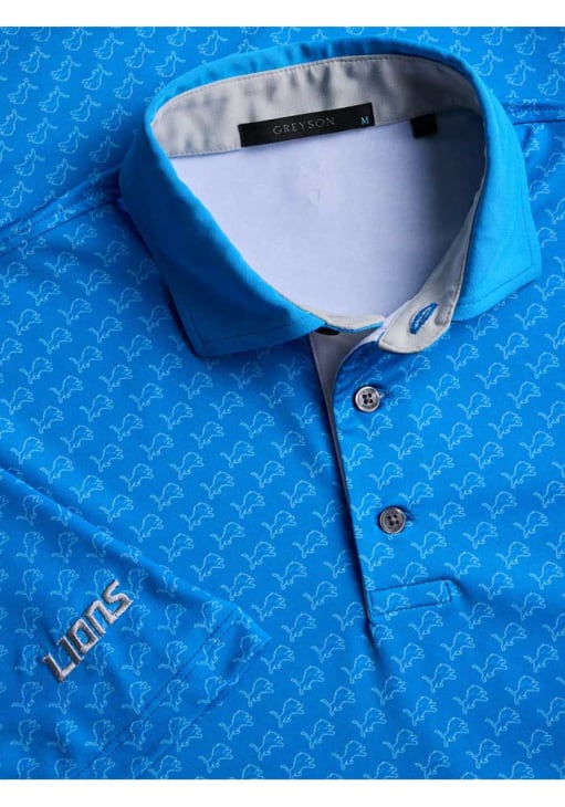 detroit lions dress shirt Cutter & Buck Detroit Lions Americana Easy Care Stretch Oxford Mens Long Sleeve Button Down Shirt in Light Blue
