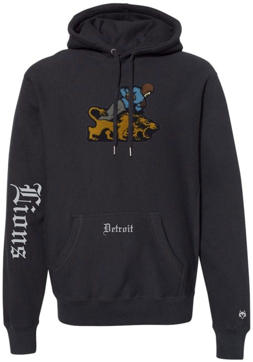 Greyson Detroit Lions Mens BLACK Fireside Custom Hoodie - 51030252