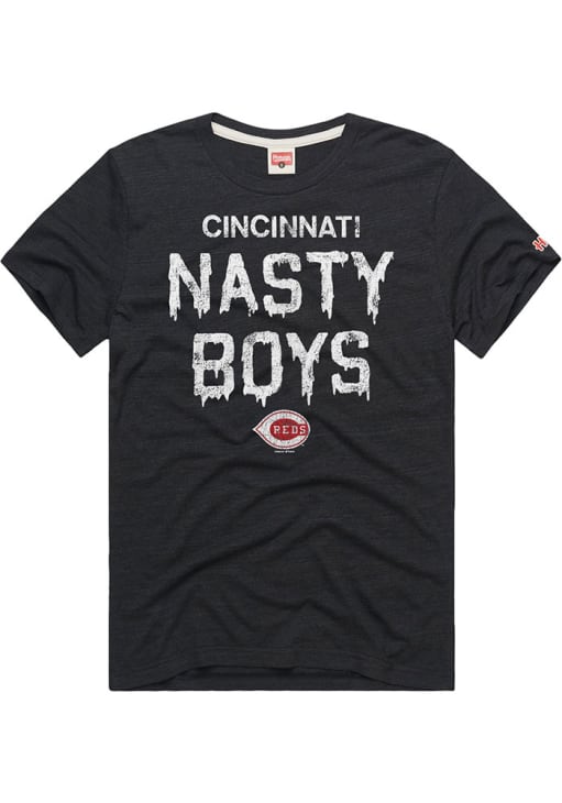 Homage Cincinnati Reds BLACK Nasty Boys Short Sleeve Fashion T