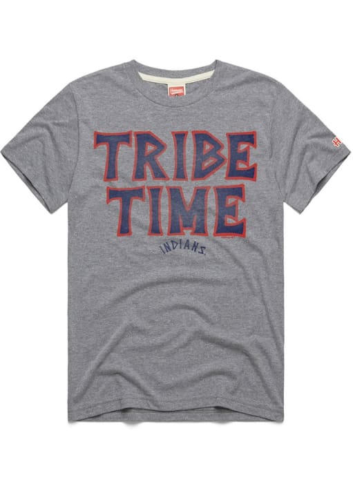 Homage Cleveland Guardians GREY Tribe Time Short Sleeve Fashion T