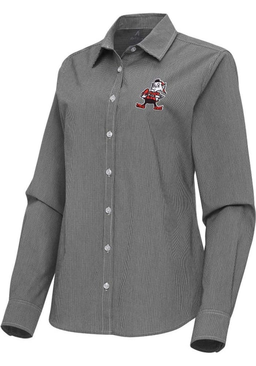 cleveland browns dress shirt Cutter & Buck Cleveland Browns Historic Stretch Oxford Mens Big and Tall Long Sleeve Dress Shirt in Charcoal