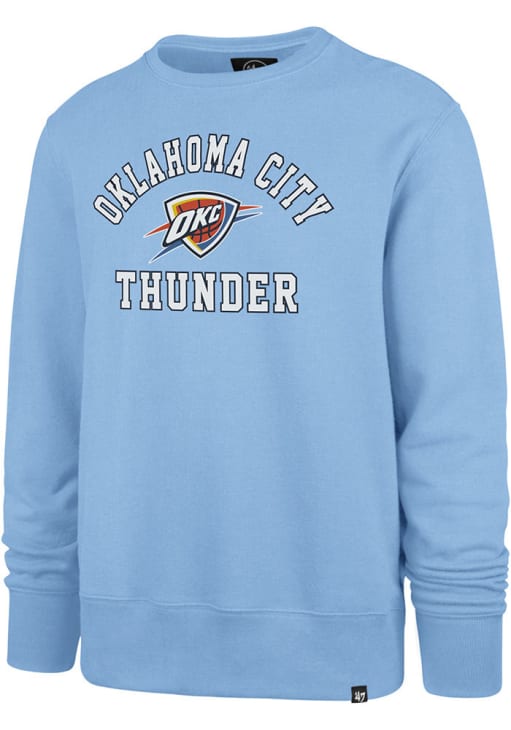 47 Oklahoma City Thunder Mens BLUE Varsity Arch Crew Sweatshirt - 523536080