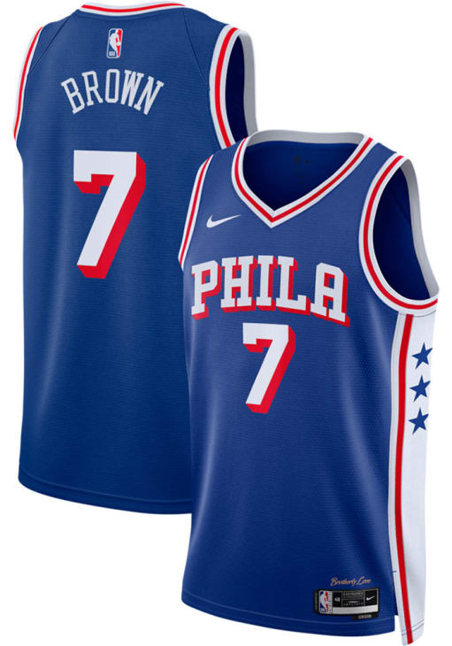 Jaylen Brown Philadelphia 76ers Nike ROYAL Icon Swingman Jersey
