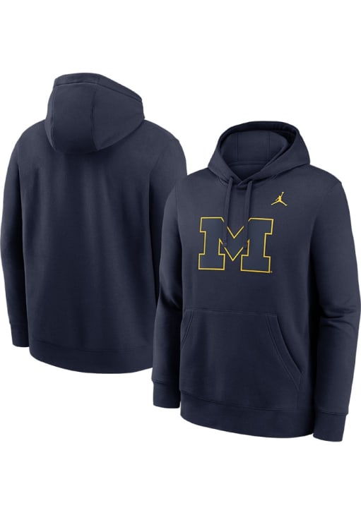 Nike Michigan Wolverines Mens NAVY Color Pop Hoodie - 544661657