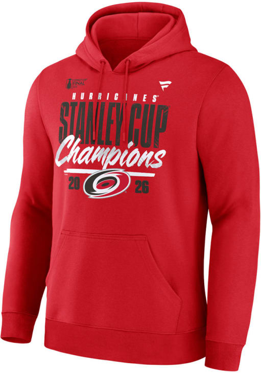 Carolina Hurricanes Mens Red 2026 Stanley Cup Champions Hoodie