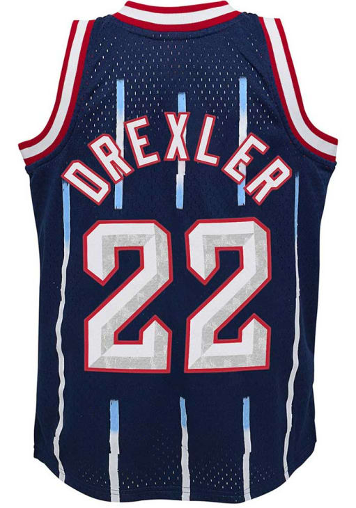 Houston Rockets Clyde Drexler Youth BLACK Swingman Road Basketball
