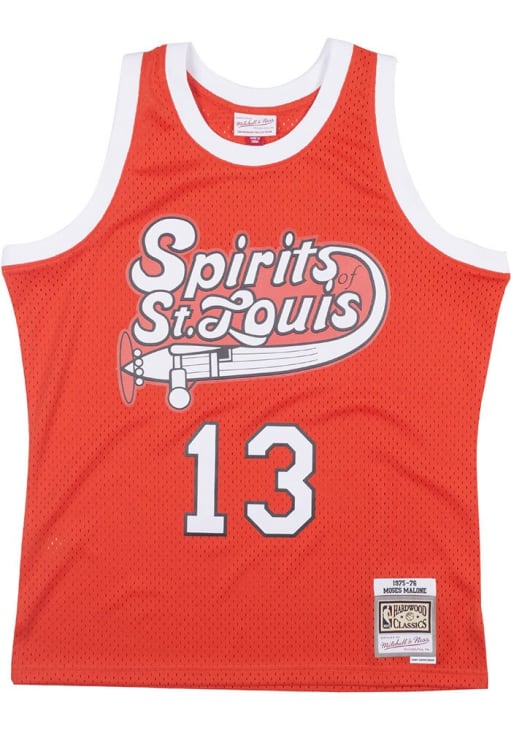 Mitchell&Ness スピリッツ マローン レジェンド Moses Malone St Louis Spirits ORANGE 75-76 Road Jersey - 56500742