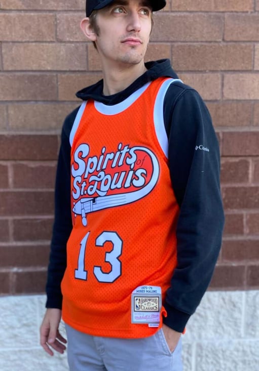 Moses Malone St Louis Spirits ORANGE 75-76 Road Jersey - 56500742