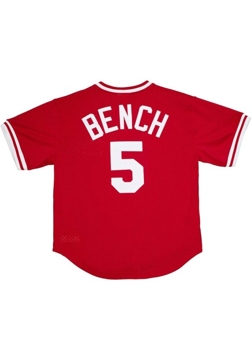 極美品 Mitchell & Ness REDS 5 BENCH Jersey Cincinnati Reds Johnny Bench Mitchell and Ness Red 1983 Authentic