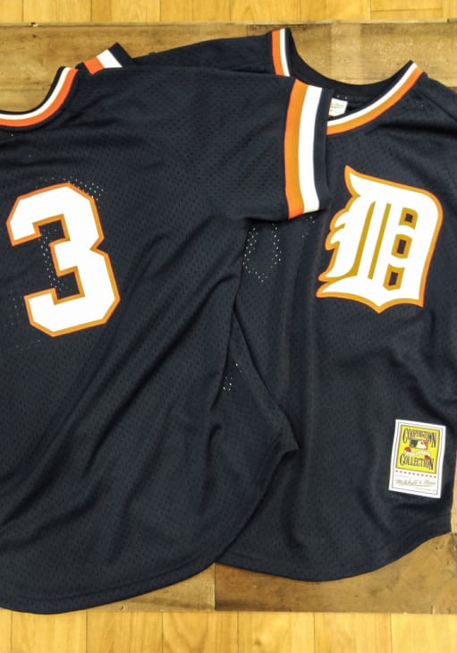Detroit Tigers Alan Trammell Mitchell and Ness NAVY 1984 Authentic