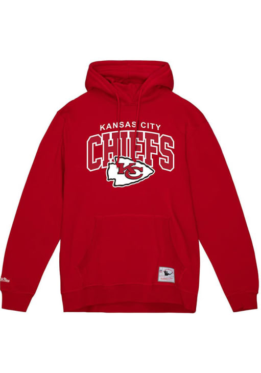 Mitchell and Ness Kansas City Chiefs Mens Red Logo Arch Hoodie