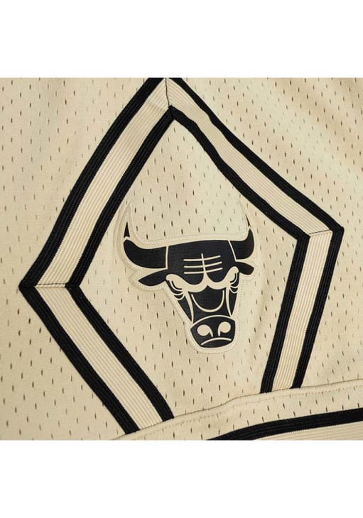 Chicago Bulls Mens Mitchell and Ness TAN Khaki Swingman Shorts