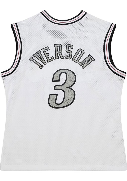Allen Iverson Philadelphia 76ers WHITE Cracked Cement Jersey
