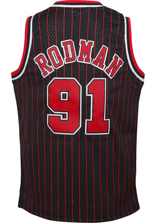 Chicago Bulls Dennis Rodman Youth BLACK NBA Swingman Basketball