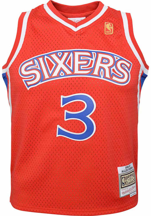 Philadelphia 76ers Allen Iverson Youth Red NBA Swingman Basketball