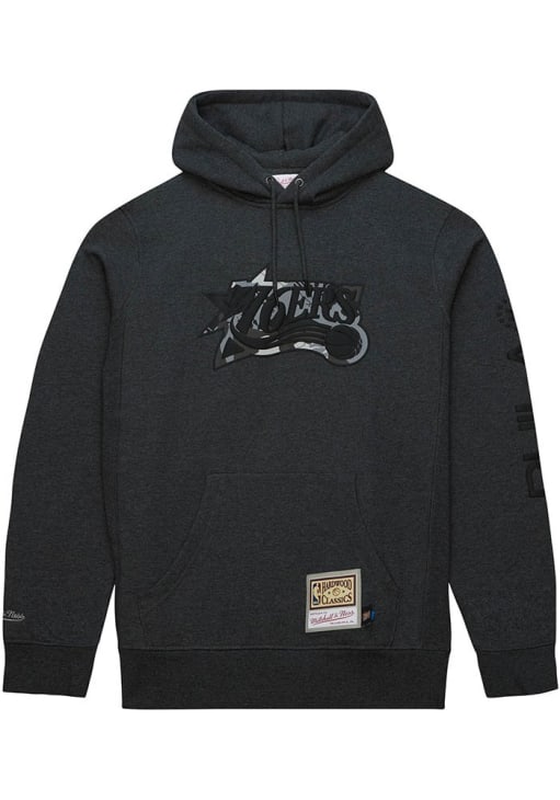 Mitchell and Ness Philadelphia 76ers Mens BLACK Ghost Camo Long