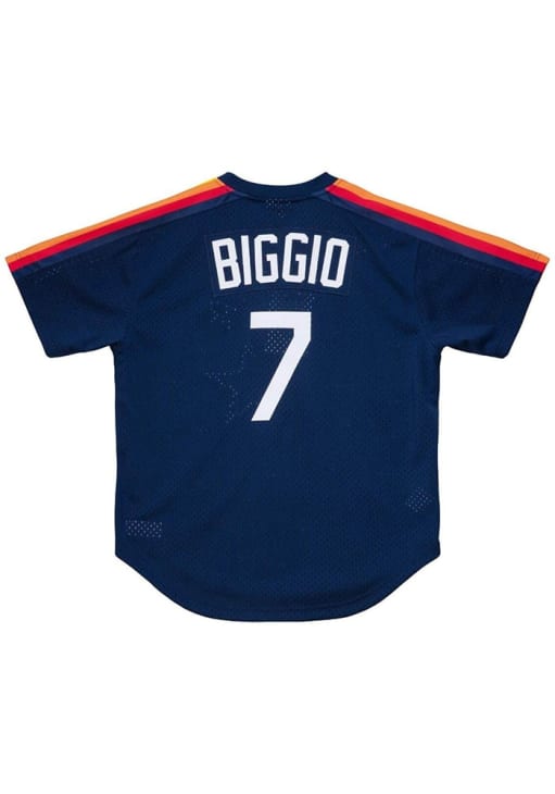 Houston Astros Craig Biggio Mitchell and Ness NAVY BP Pullover