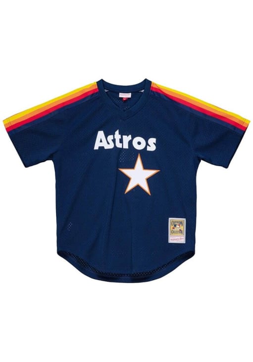 Houston Astros Craig Biggio Mitchell and Ness NAVY BP Pullover