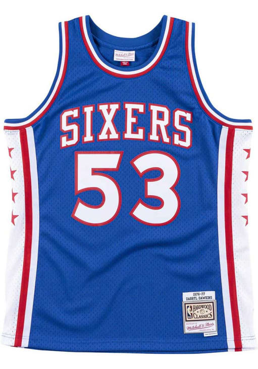 【極希少・定価5万超】NBA 76ers ミッチェル&ネス セットアップ Darryl Dawkins Philadelphia 76ers BLUE Swingman Jersey - 56504559