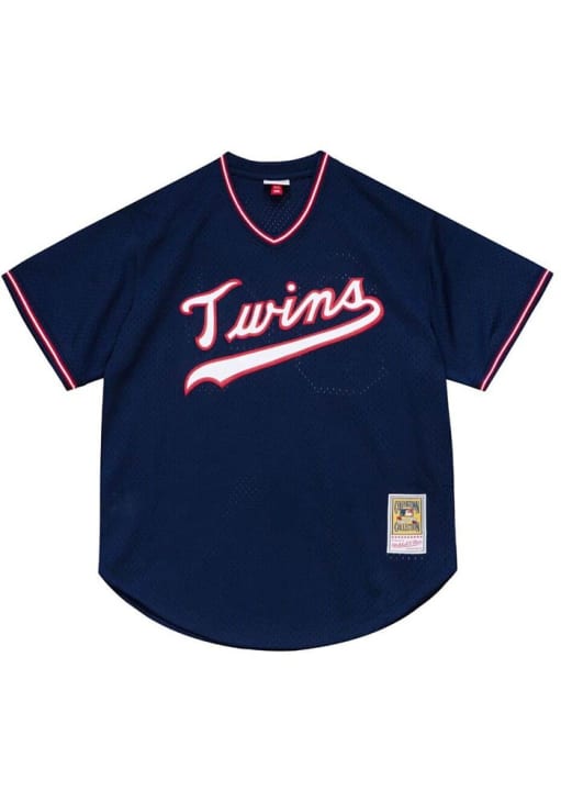 Minnesota Twins Kirby Puckett Mitchell and Ness NAVY Throwback