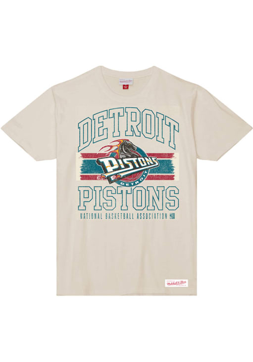 Mitchell and Ness Detroit Pistons CREAM Logo Lockup Retro Logo