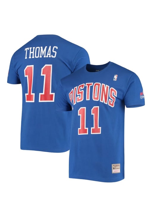 Isiah Thomas Detroit Pistons ROYAL Name Number Short Sleeve Player