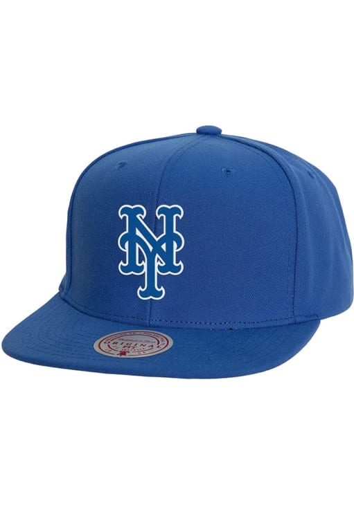 New York Mets Mitchell and Ness BLUE Back To Basics Snapback Hat