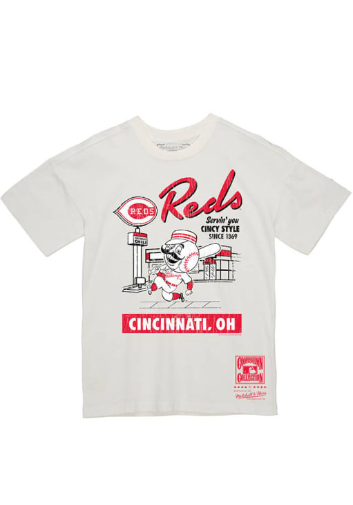 Mr. Redlegs Cincinnati Reds Mitchell and Ness CREAM Deli Style
