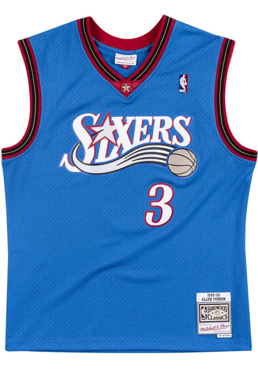 Avirex バスケットボールユニフォーム XL 水色 NEW YORK 11 Allen Iverson Philadelphia 76ers ROYAL Swingman Jersey - 56506966