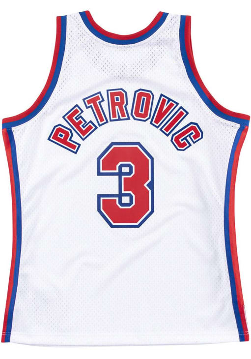Drazen Petrovic Brooklyn Nets White 92-93 Home Jersey - 56507160
