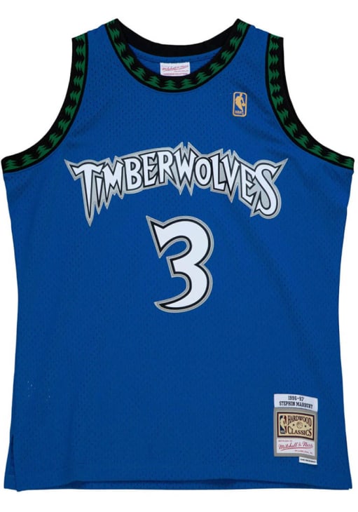 Stephon Marbury Minnesota Timberwolves BLUE 96-97 Home Jersey