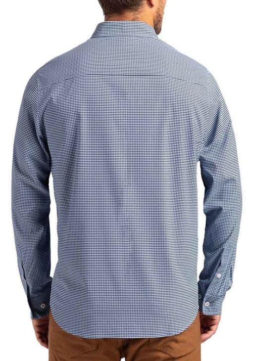 philadelphia eagles dress shirts Cutter & Buck Philadelphia Eagles Skyline Recycled Pinstripe Mens Long Sleeve Button Down Dress Shirt in Elemental Grey/White