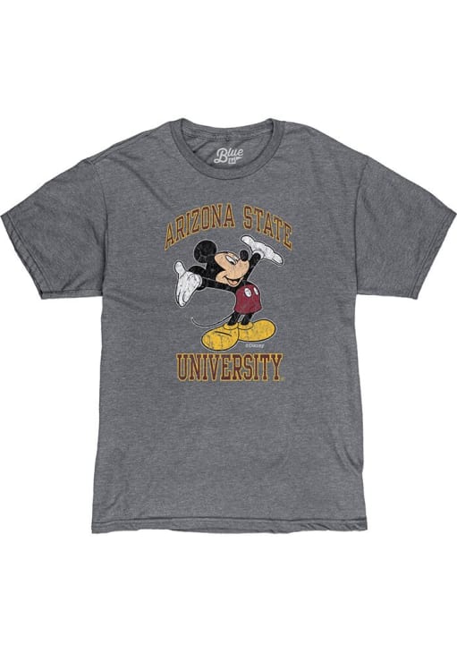Blue 84 Arizona State Sun Devils GREY DIS Right Here Mickey Short