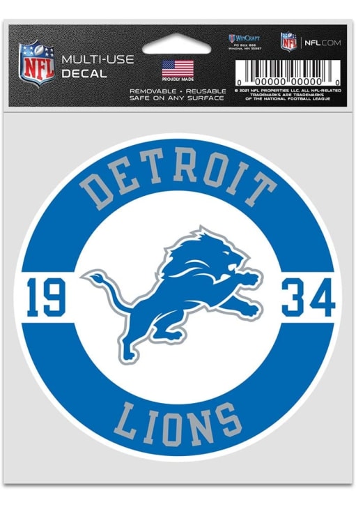Detroit Lions BLUE 3.75x5 Patch Auto Decal - 57115711