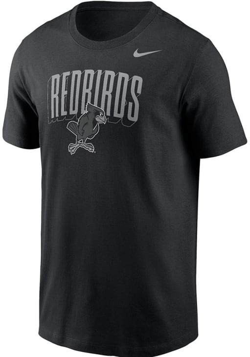 Nike Illinois State Redbirds BLACK Blackout Short Sleeve T Shirt