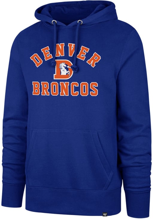 47 Denver Broncos Mens ROYAL Varsity Arch Hoodie - 5815279
