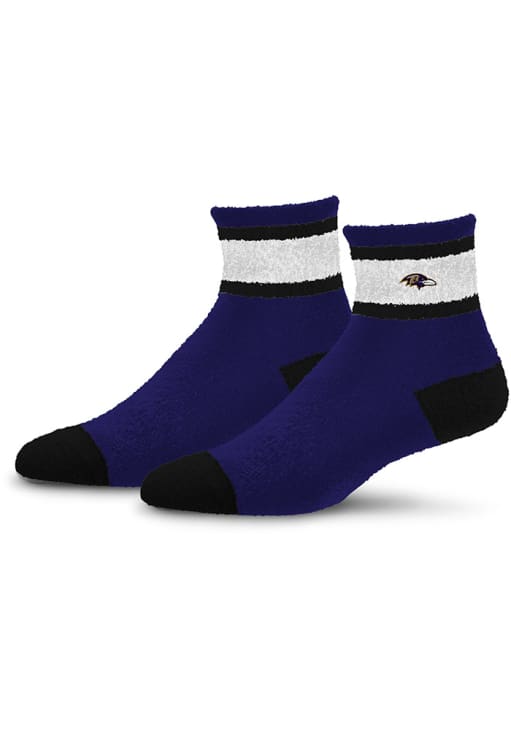 Baltimore Ravens DKPURPLE Stripe Embroidered Fuzzy Womens Quarter