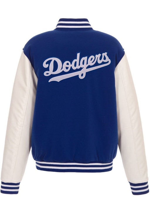 Los Angeles Dodgers Mens Reversible Fleece Faux Leather BLUE