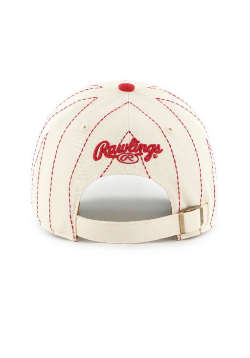47 Cincinnati Reds White Rawlings Pin Stripe Clean Up Adjustable