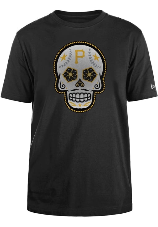 New Era Pittsburgh Pirates BLACK Sugar Skull Short Sleeve T Shirt