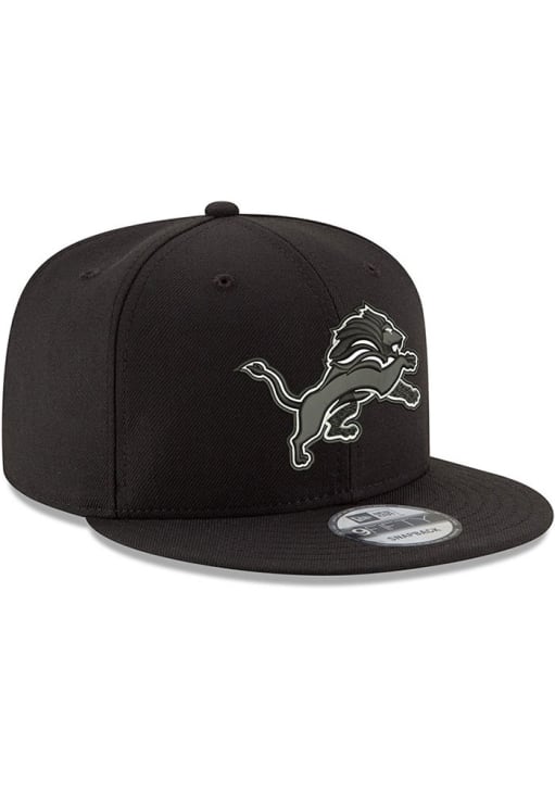 Detroit Lions New Era BLACK Basic 9FIFTY Designed Snapback Hat