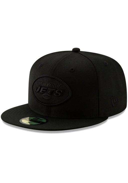 New York Jets Mens on Black 59FIFTY BLACK New Era Fitted Hat