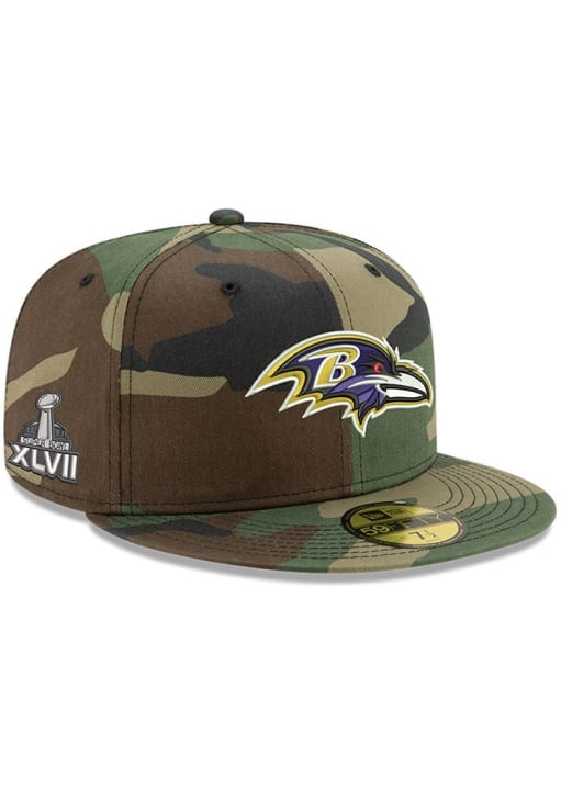 Baltimore Ravens Mens Super Bowl Side Patch 59FIFTY CAMO New Era