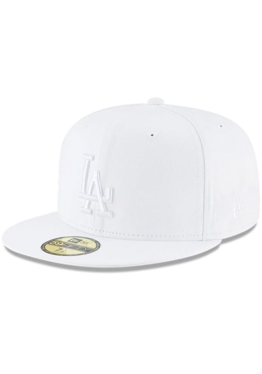 Los Angeles Dodgers Mens Tonal Basic 59FIFTY WHITE New Era Fitted
