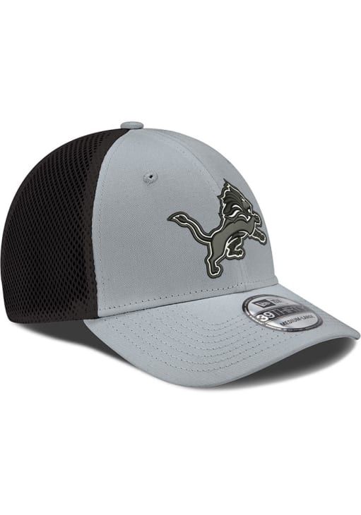 Detroit Lions Mens 2T Neo 39THIRTY GRAY New Era Flex Hat - 59011336