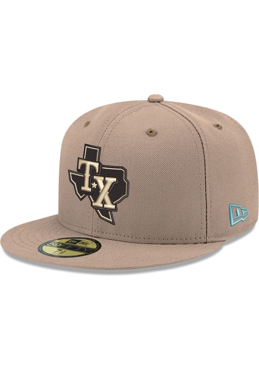 Texas Rangers Mens 2T 59FIFTY CAMEL New Era Fitted Hat - 59011386