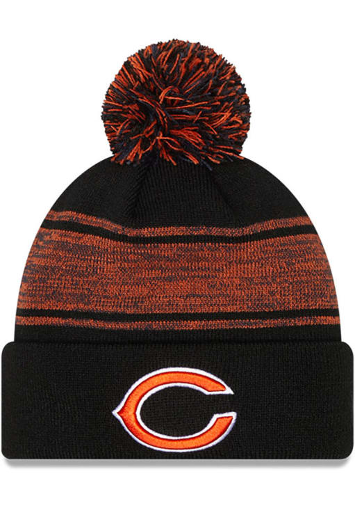 Chicago Bears New Era BLACK Chilled Pom Knit Hat - 59013862