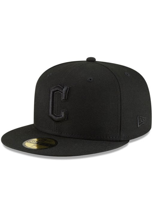 Cleveland Guardians Mens Tonal 59FIFTY BLACK New Era Fitted Hat