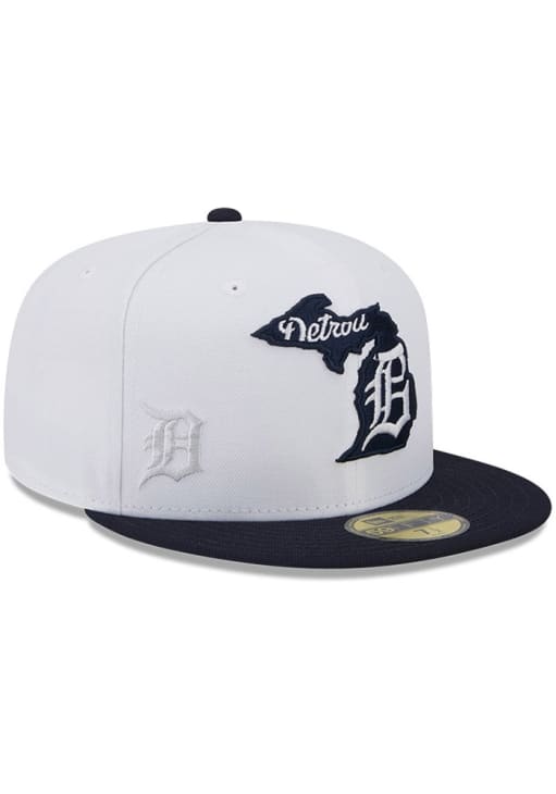 Detroit Tigers Mens State 59FIFTY WHITE New Era Fitted Hat - 59015810
